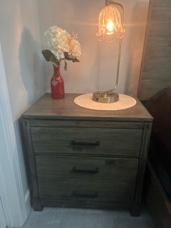 Modern wooden nightstand table set