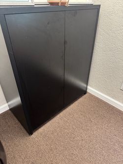 Black Two-Door Storage Cabinet (2)