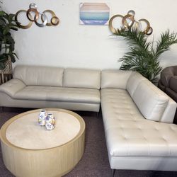 2 Pc  Italian Leather Sofa 