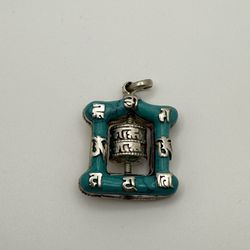 Nepalese Nepal Tibet Tibetan Turquoise Prayer Wheel Pendant  -Measurements and Condition are in photos  -Feel free to ask questions!!!