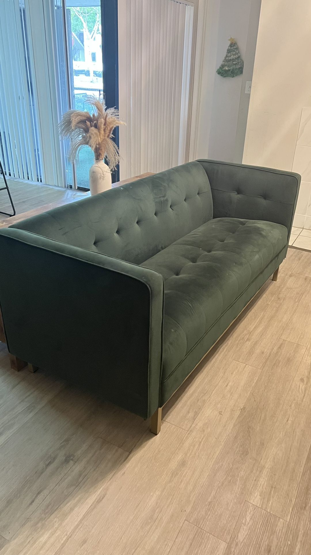 Green Velvet Couch 