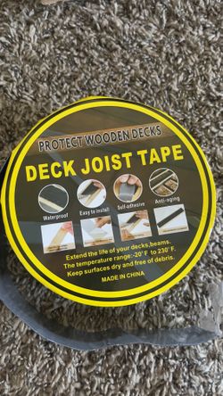 Deck Joist Tape Waterproof Seal Antiseptic Butyl Flashing Tape 1.6" X 50' Weather Resistant Joist Tape for Decking Beams Wood Roof