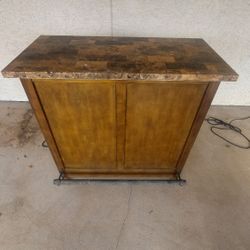 2 Seater Wood Bar With Foot Rail