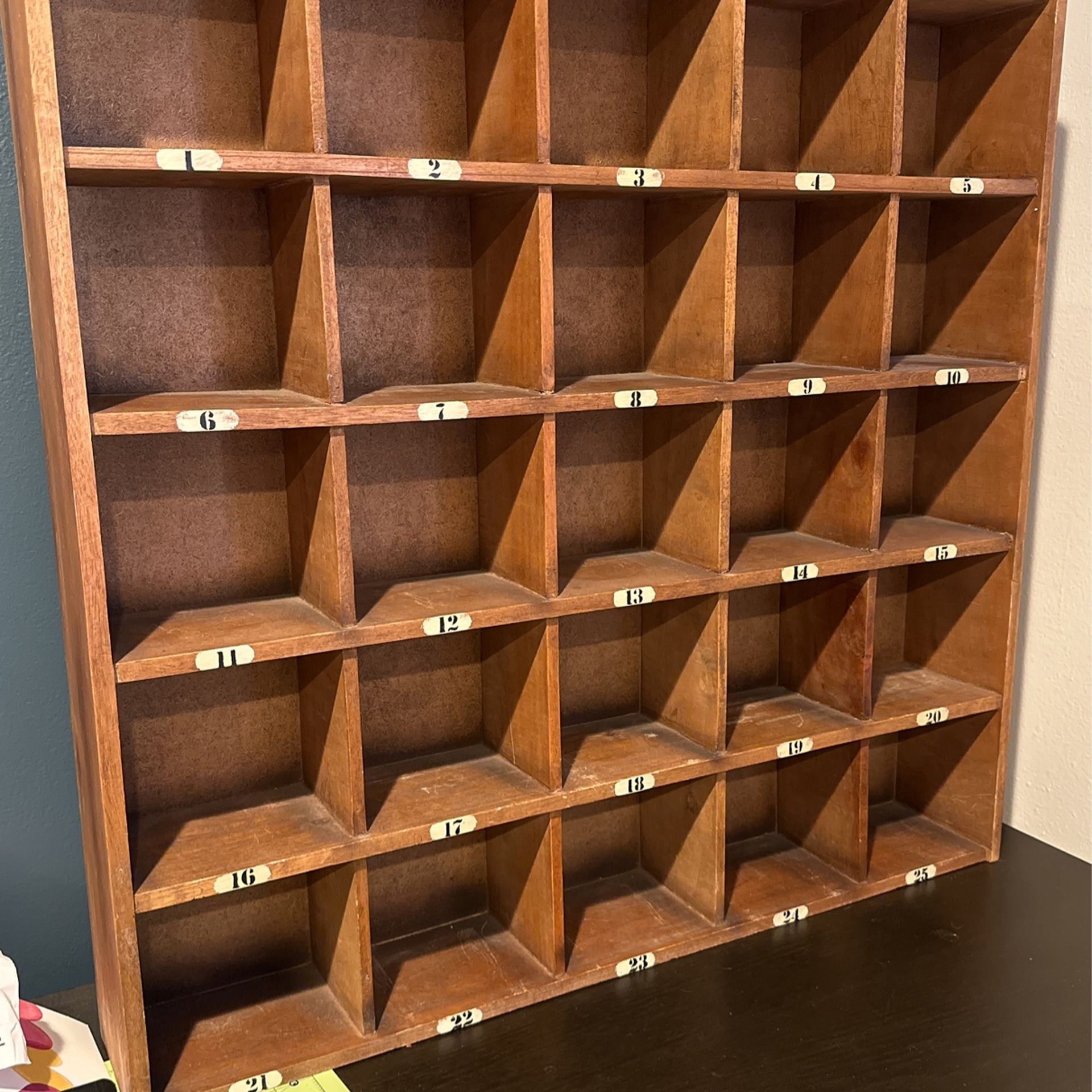 Wood Cubby Shelf / Pottery Barn / Wall Shelf / Antique Wood Display /