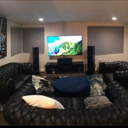 Orren Ellis Botkin Italian Leather Couch Set 