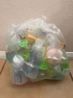 Bag of Used Dr.Brown baby bottles