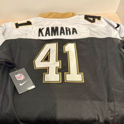 New Orleans Saints Alvin Kamara #41 Nike On-Field Jersey – Black/Gold – Size Large – NWT
