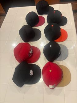 Lot of 10 Fitted Snapback Baseball Caps