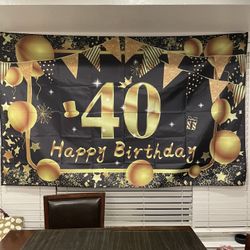 40th Banner & Cake Topper 