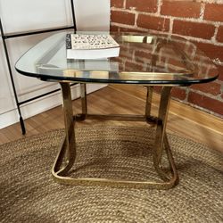 Glass And Brass Coffee Table