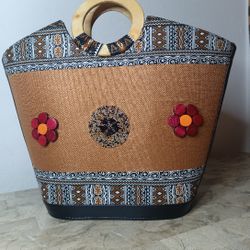 Beautiful Handmade African Beaded Maasai Juti Tote Bag Purse Basket