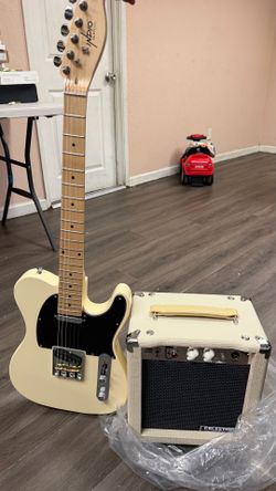 Electric guitar with amp