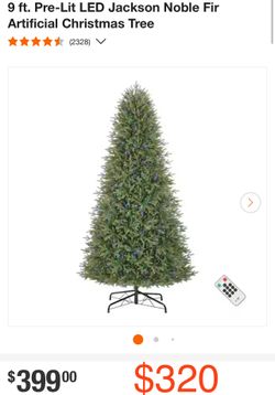 9 ft. Pre-Lit LED Jackson Noble Fir Artificial Christmas Tree