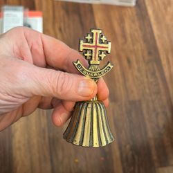 Vintage Jerusalem Solid Brass Bell Travel Souvenir 4" Tall (C2)**