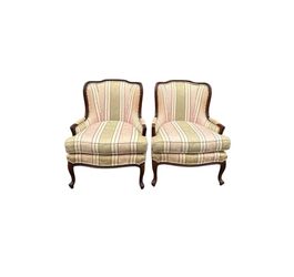 Vintage Set of Ethan Allen Louis XV-Style Bergere Chairs