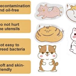 5 Pcs Compressed Wood Pulp Dishwashing Sponge Double-Sided Non Stick Dish Sponge