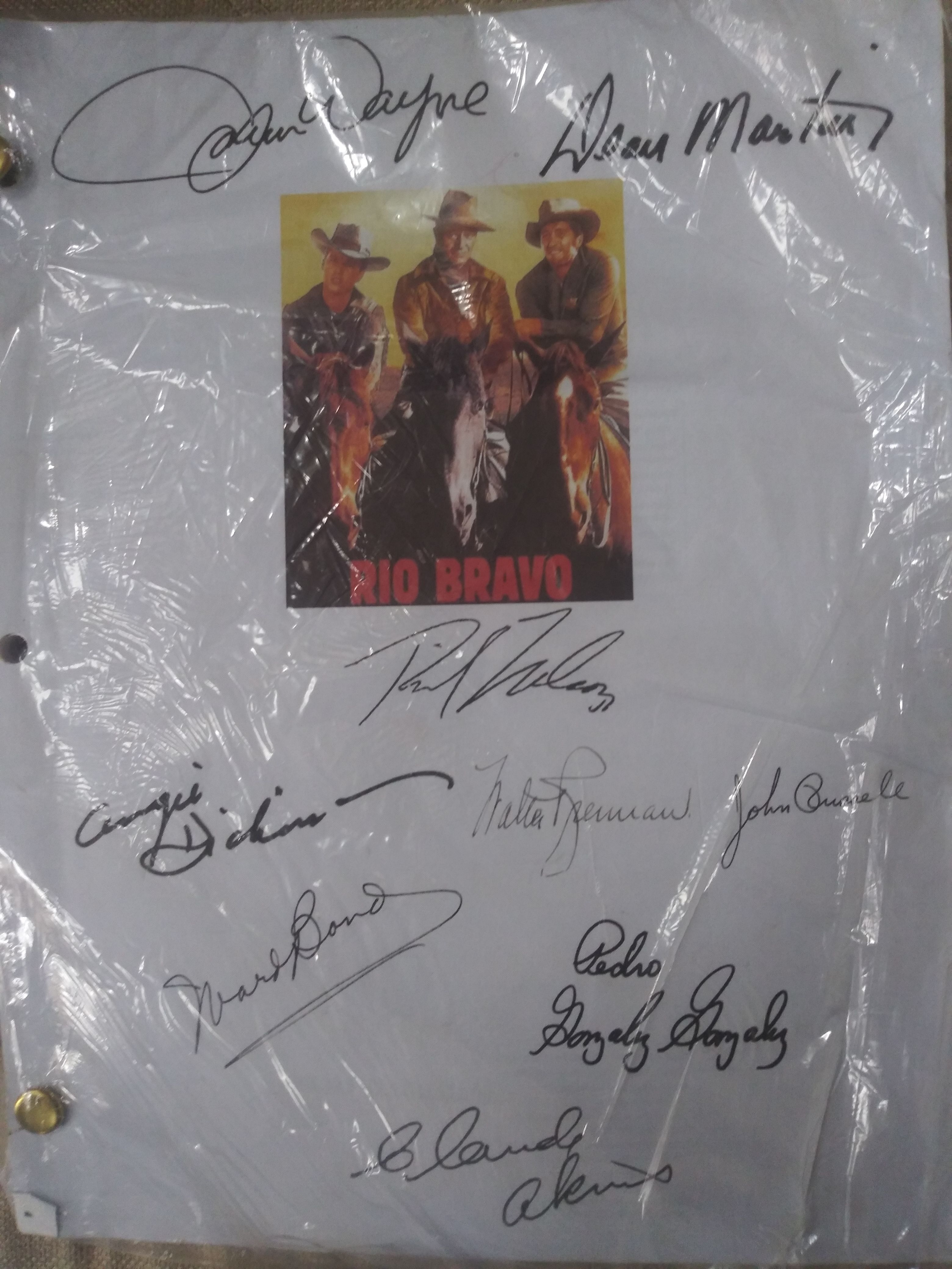 Autograph Movie script of Rio Bravo All Cast signed