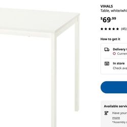 Used white table from ikea (Vihals) (Good condition)