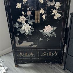 Black Chinoiserie Lacquer Cabinet 