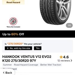 Hankook Tire 275/30r/20 New