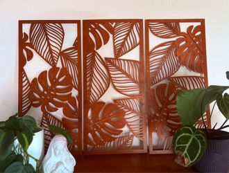 Tropical Leaf Wood Wall Art