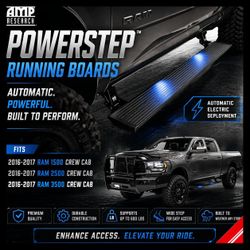 🔥 AMP Research PowerStep Running Boards (16-17 Ram 1500/2500/3500 Crew Cab) 🔥

✨ Automatic Deploying – Premium Upgrade – Clean OEM Look ✨

Upgrade y