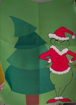 Grinch Inspired Holiday DIY Felt Christmas Tree With Ornaments & Lights, New