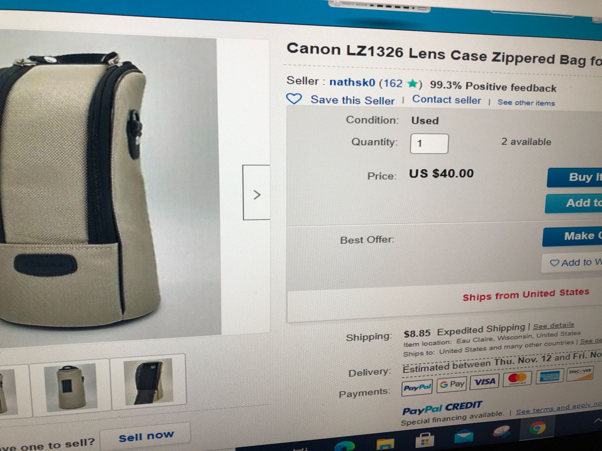 Canon lens case bag LZ1326
