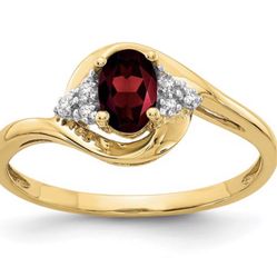 XBS404 14K Garnet Ring Size 7