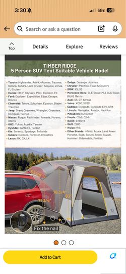 Tent for SUV