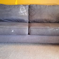 gray couch + tv