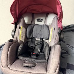 Evenflo Carseat Including Base And Pink Padded