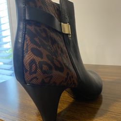 Black/Cheetah Ankle Boots 