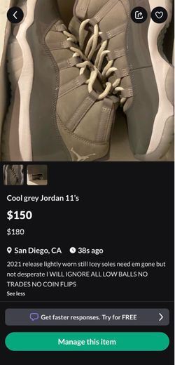 Air Jordan 11 Cool Grey Sneakers