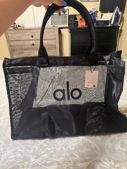 Alo Yoga Black Mesh Tote Bag
