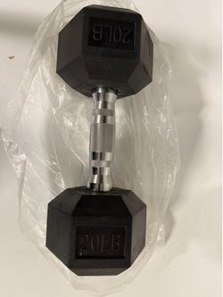 New 20 pound rubber hex dumbbell.