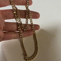 Gold Tone Chain 18in Men Woman