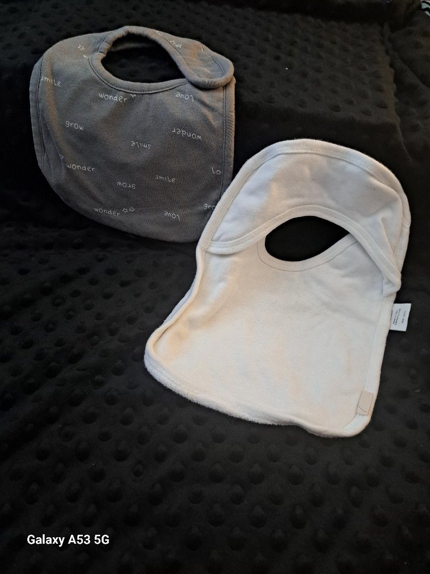 Unisex Gray & White Bibs