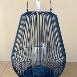 New Blomus 20” W x 24” H 65758 Nidea Iron Lantern, Matte Black Textured