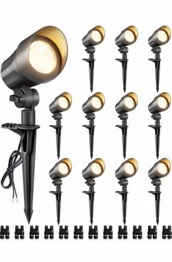 SUNVIE 6W Low Voltage Landscape Lights LED Low Voltage Lighting Warm White Landscaping Lights Waterproof Landscape Spotlights with Connectors Spot Lig