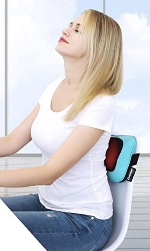 SHIATSU MASSAGE PILLOW WITH HEAT FOR NECK SHOULDER& BACK