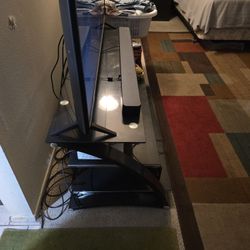 Glass and metal TV stand - free