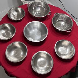 Stainless Steel Bowls And Colanders 
