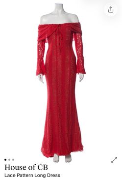 House of CB Red Lace Maxi Dress Size S