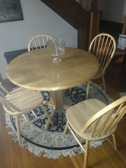Solid Wood Table With Four Chairs