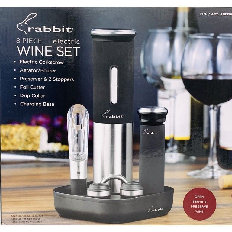 Rabbit 8-piece Electric Wine Set Corkscrew