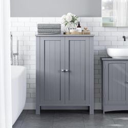 Floor Storage Cabinet, Freestanding Storage Unit with 2 Adjustable Shelves, for Bathroom Living Room Dining Kitchen, 11.8 x 23.6 x 31.5 Inches, Dove G