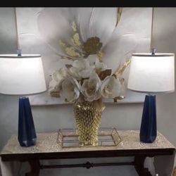 Modern Table Navy Blue Lamps  Brand New $120