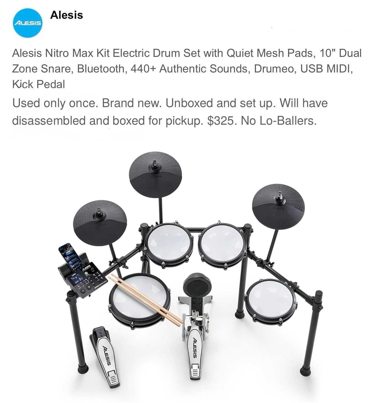 Alesis Nitro Max Kit Brand New No Box. +BONUS!