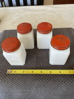 Vintage Milk Glass Spice Shakers